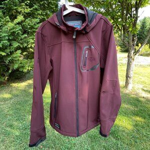 Point Zero mid-season hooded jacket for men. Plum color. Size L.
